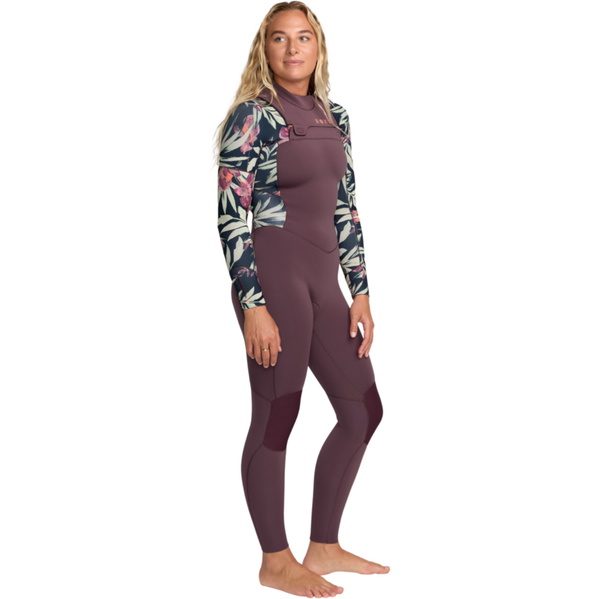 2026 Roxy Womens Swell Natural 4/3mm Chest Zip Wetsuit 26BW213509 - Black Multi